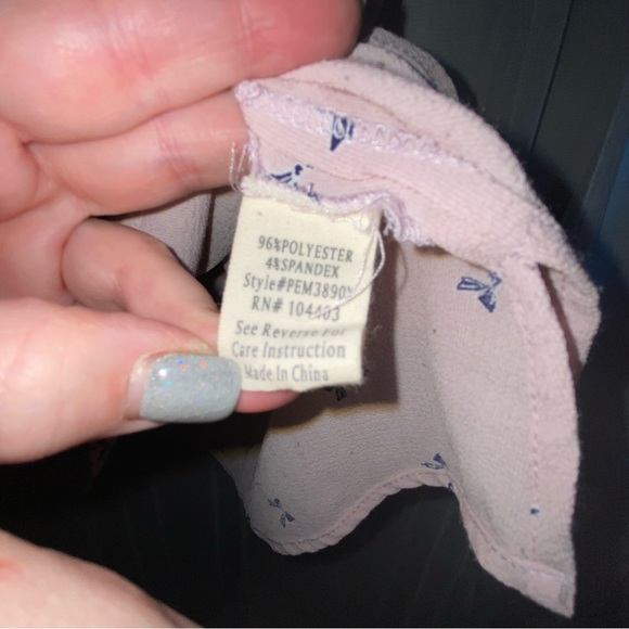 SOLD Flower & Feather 3XL Pink Bow Short Sleeve Flowy Top blouse shirt Plus Size - Picture 7 of 7